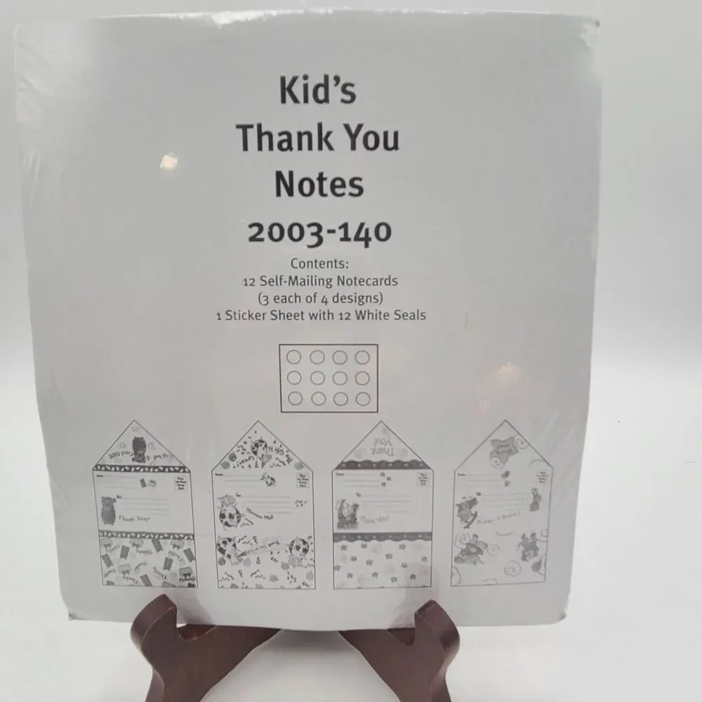 Thank You Notes 12 Fill In Cards For Kid Self Mailing Cards With Stickers New